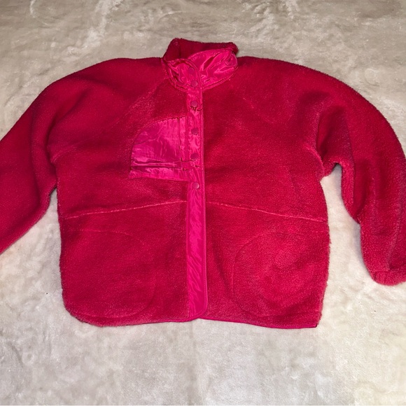 NWT Blu Pepper Pink Soft Fleece Snap Button Up Teddy Jacket Size Small - Picture 5 of 14